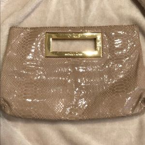 USED Michael Kors beige/blush color clutch